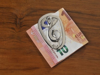 fermasoldi in argento soggetto musica