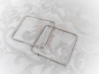 orecchini in argento quadrati